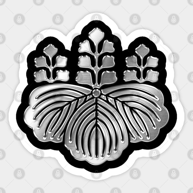 Toyotomi Clan Kamon Silver Chrome Sticker by Takeda_Art